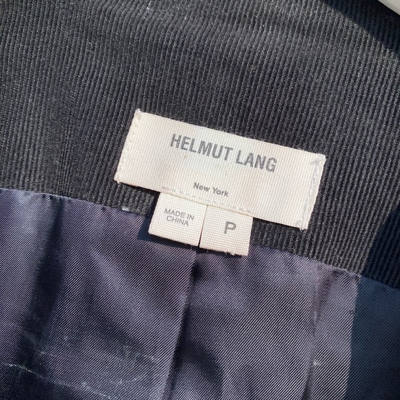 Helmut Lang Black Corduroy Zip Up Asymmetrical Moto Jacket Petite Designer - Picture 9 of 9